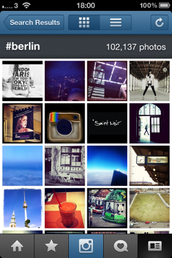 The #berlin hashtag stream on Instagram