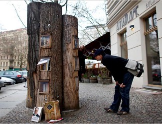 a street bookshelf in Berlin