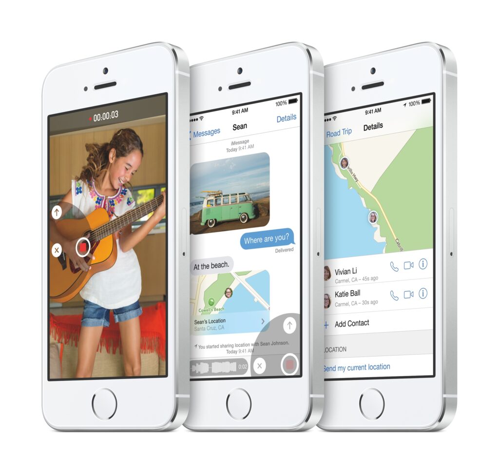iPhone 5s running iOS8