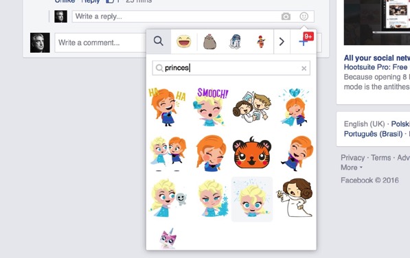 Facebook stickers