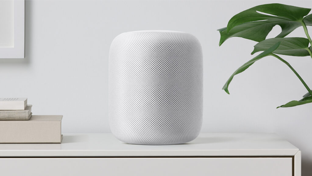 Apple HomePod on the shelf